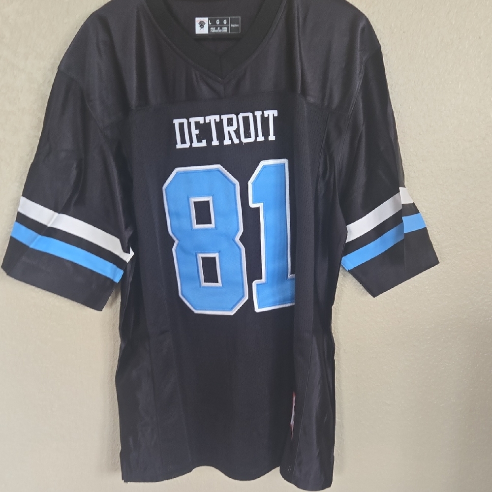 Detroit Megatron #81 Football Jersey Size Large Black